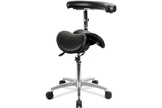 Patent Armrest Twin Saddle Stool 901SAL-2F-AB